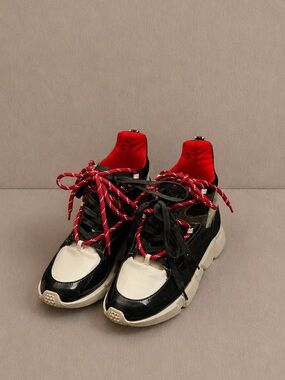 multicolored women's wedge sneaker size 7